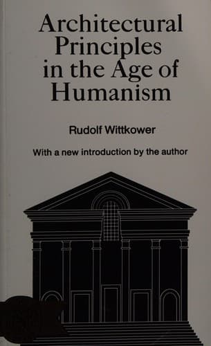 Cover of Architectural principles in the age of humanism