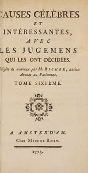 Causes celebres et interessantes, avec les jugemens qui les ont decidées