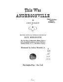 Cover of Andersonville; a story of rebel military prisons