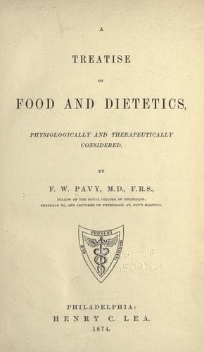 Cover of A treatise on food and dietetics