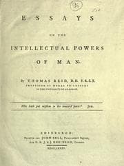 Essays on the intellectual powers of man