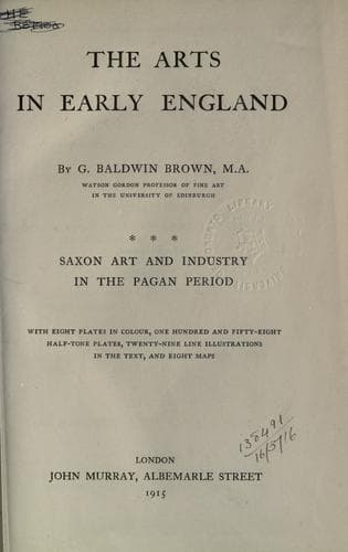 Cover of The arts in early England