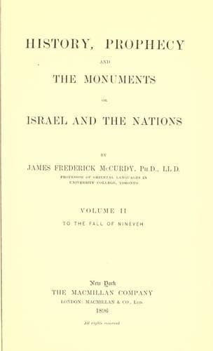 Cover of History, prophecy and the monuments