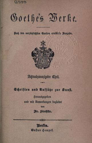 Cover of Goethe's Werke