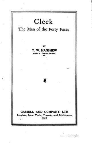 Cover of Cleek, the man of the forty faces