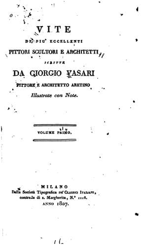 Cover of Vite de' più eccellenti pittori, scultori et architettori