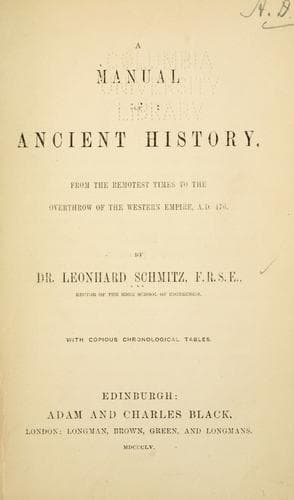 Cover of A manual of ancient history