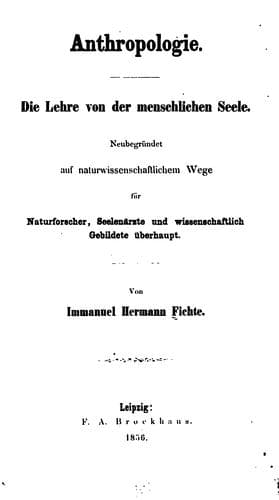 Cover of Anthropologie: Die Lehre von der menschlichen Seele