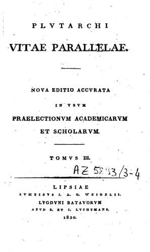 Cover of Plutarchi Vitae parallelae