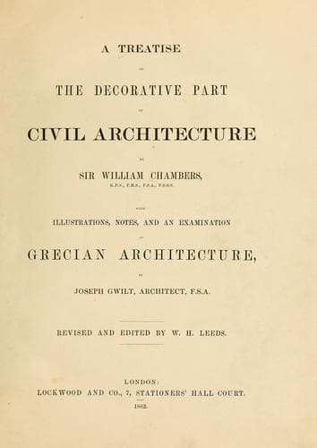 Cover of A treatise on the decorative part of civil architecture