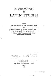 A companion to Latin studies