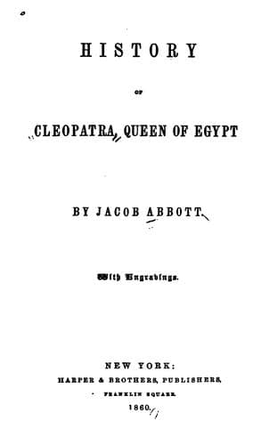 Cover of History of Cleopatra, queen of Egypt