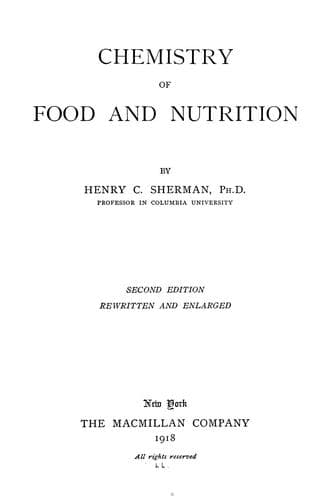 Cover of Chemistry of food and nutrition