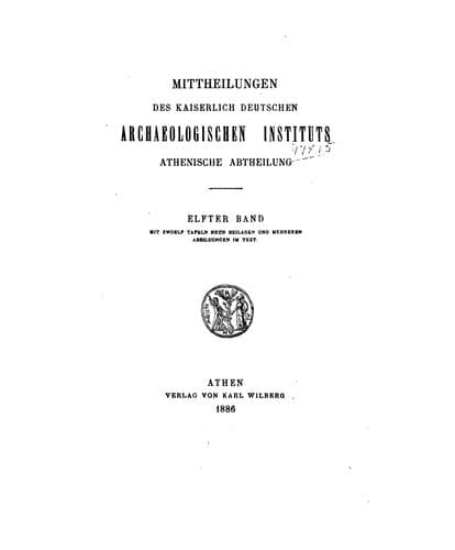 Cover of Mitteilungen des Deutschen Archäologischen Instituts, Athenische Abteilung