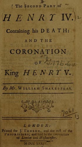 Cover of King Henry IV. Part 2