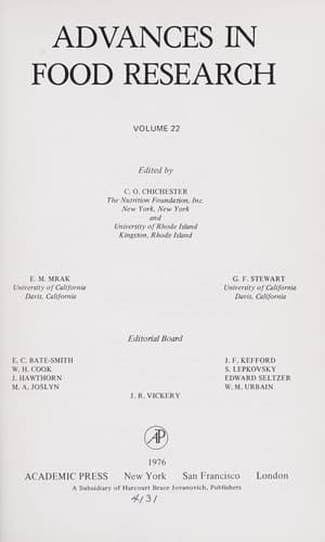 Cover of Advances in food research