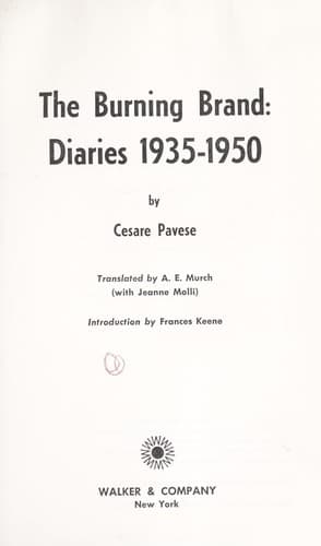 Cover of The burning brand: diaries 1935-1950