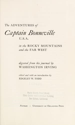 Cover of The adventures of Captain Bonneville, U.S.A.