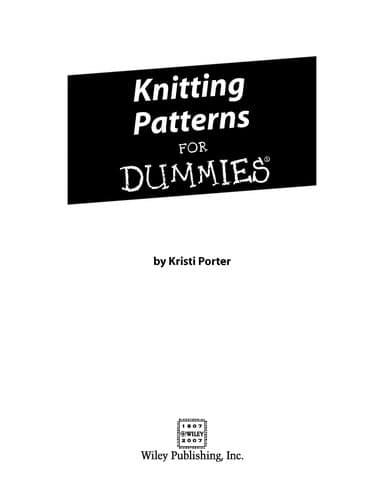 Cover of Knitting patterns for dummies