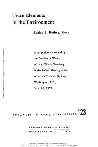 Cover of Trace elements in the environment